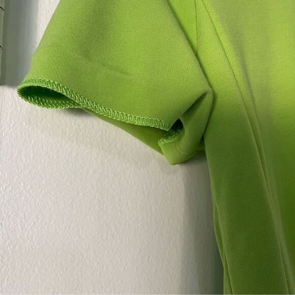 Diane Von Furstenburg Agatha Knit Lime Green Mini Dress Retro Rave Festival Sz 4 - Picture 9 of 10